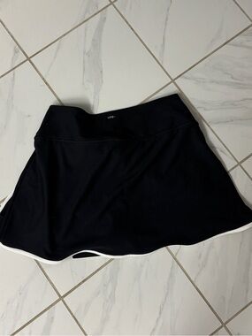 Abercrombie & Fitch Black Skater Skirt with White Trim